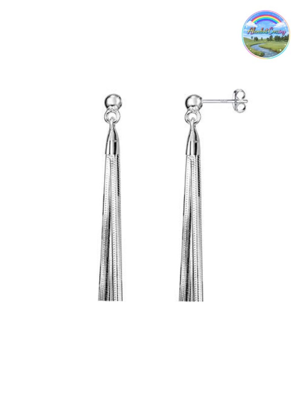 925 Sterling Silver 18k Gold Plated Tassel Dangle Drop Stud Earrings